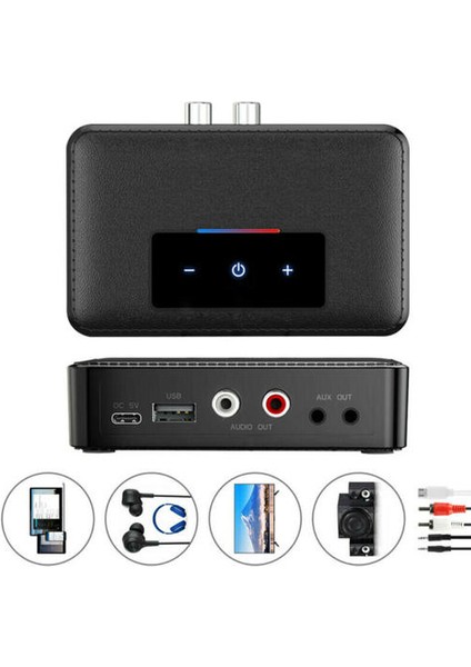 Bluetooth 5.0 Verici Alıcısı Kablosuz 3.5mm Aux Nfc 2 Rca Ses Adaptörü (Yurt Dışından)