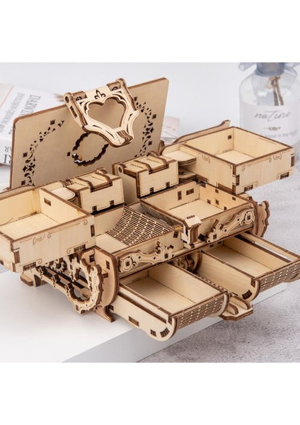 Lazer Kesim 3D Monte Yaratıcı Dıy Bulmaca Ahşap Mekanik Şanzıman Antika Mücevher Kutusu Modeli Oyuncak Hediye | Bulmacalar (Altın) (Yurt Dışından) fırsatları