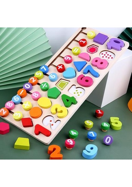 Ahşap Numarası Bulmaca Sıralama Montessori Oyuncak Şekli Sıralayıcısı Sayma Oyunu Eğitim Yığını Blok Yapboz Slayt Aktivite Kurulu Oyuncaklar | (Yurt Dışından)