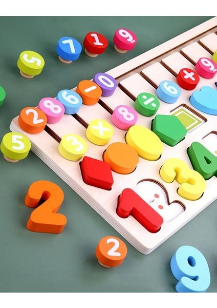 Ahşap Numarası Bulmaca Sıralama Montessori Oyuncak Şekli Sıralayıcısı Sayma Oyunu Eğitim Yığını Blok Yapboz Slayt Aktivite Kurulu Oyuncaklar | (Yurt Dışından)