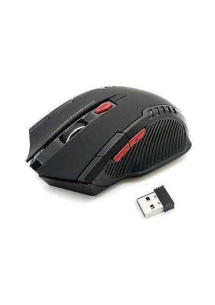 USB Alıcılı 2.4 Ghz Kablosuz Fare Gamer 2000 Dpi Bilgisayar Pc Dizüstü Bilgisayar Faresi, Siyah (Yurt Dışından)