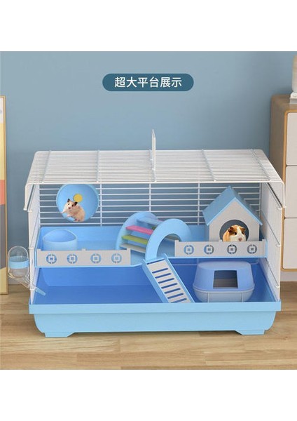 Çift Katlı Büyük Hamster Kafesi, Taşınabilir Hamster Kalesi (47X30X30CM) (Yurt Dışından)