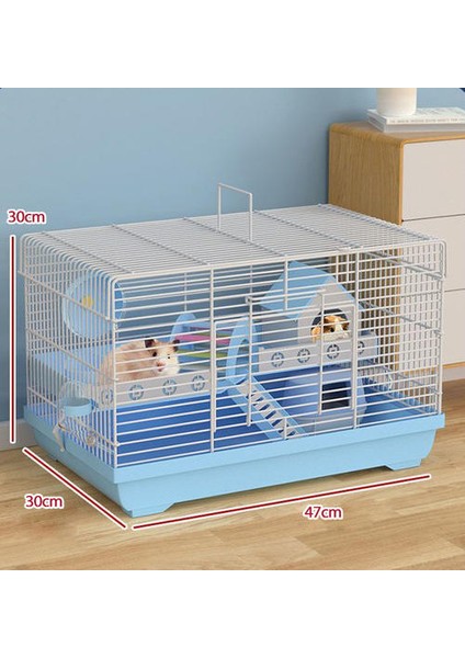 Çift Katlı Büyük Hamster Kafesi, Taşınabilir Hamster Kalesi (47X30X30CM) (Yurt Dışından)