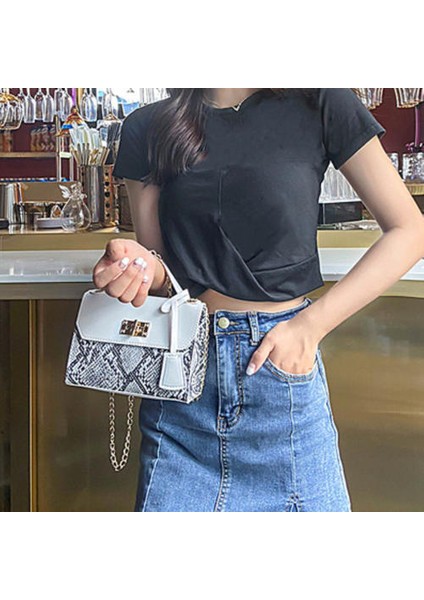 Modaya Uygun Moda Tek Omuzlu Messenger Eyer Çantasının Koreli Versiyonu, Popüler Western Style All-Match Ladies Bag (Yurt Dışından)