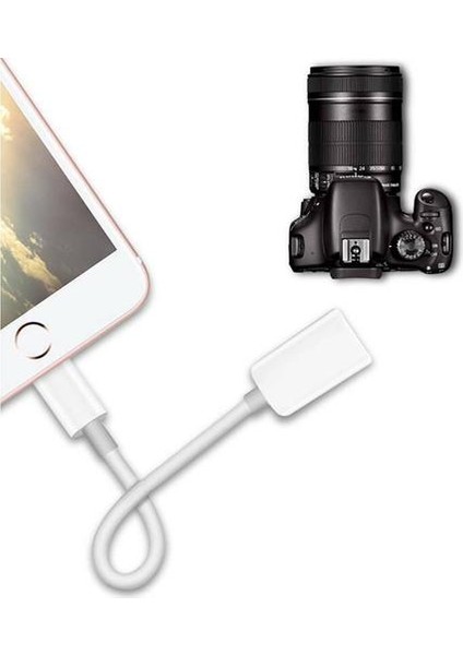 Için 8 Pin Için USB Klavye iPhone iPad 4 / Mini Otg Kamera Adaptörü Kablosu Beyaz (Yurt Dışından)