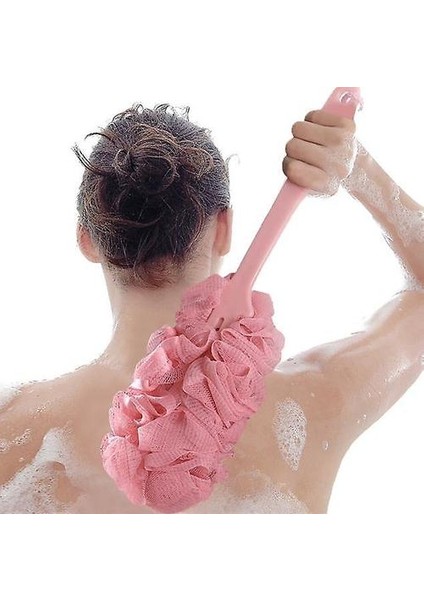 Uzun Kol Banyosu, Ovma, Banyo, Banyo Topu, Banyo Çiçeği, Banyo Banyo Fırçası (Pembe) (Yurt Dışından)