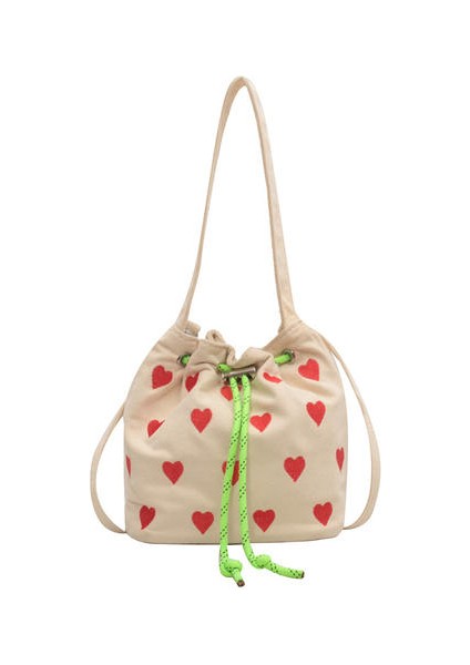 Tatlı ve Çok Yönlü Aşk Baskı Kova Çantası, Şık ve Basit Haberci Çantası (Yurt Dışından)