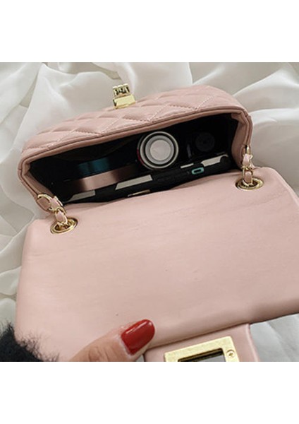 Xiaoxiangfeng Küçük Altın Top Çanta Rhombus Zincir Çantası, Şık Kadınlar Tek Omuzlu Messenger Çantası (Yurt Dışından) modelleri