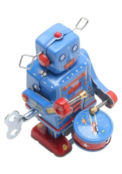 Vintage Clockwork Wind Up Metal Yürüyüş Robot Oyuncak Vintage Tahsil Çocuklar Hediye Kız Erkek | Clockwork Wind Up | Yürüyüş Robot Toytoys Vintage (Yurt Dışından)