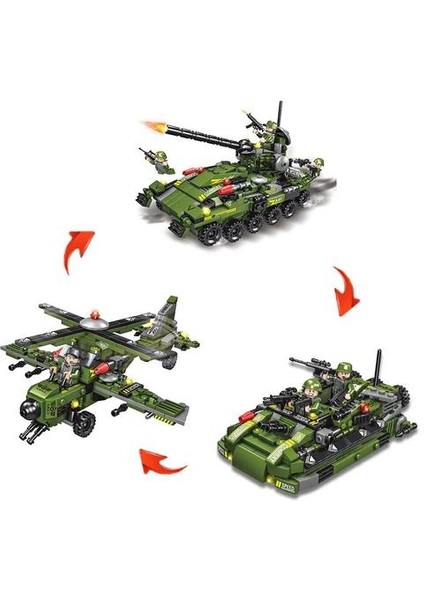 548 Adet Tank Yapı Taşı Model Oyuncaklar Yapı Taşları Çocuk Bulmaca Monte Oyuncaklar Legoinglys Oyuncak Tank Helikopter | Istifleme Blokları (Yurt Dışından)