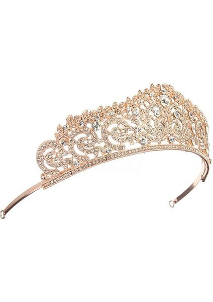 Kadın Gelin Düğün Takı Tiaras Taç Altın Renk Tam Kristal Rhinestones Aksesuarları Kafa Tiaras Taçlar (Yurt Dışından)