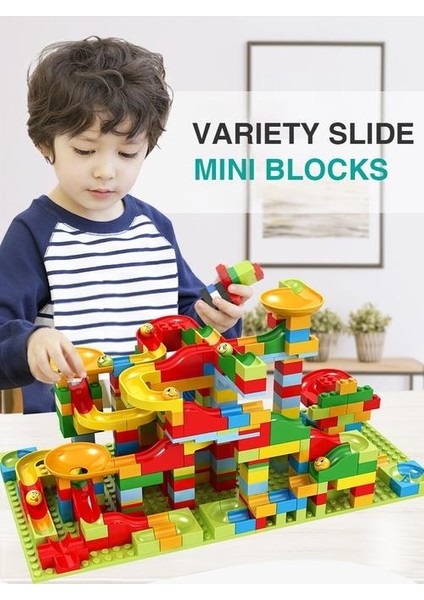 Mermer Yarış Run Küçük Blok Labirent Topu Parça Yapı Taşları Huni Slayt Blokları Dıy Montaj Tuğla Oyuncak Çocuk Hediye | Blokları (Yurt Dışından)