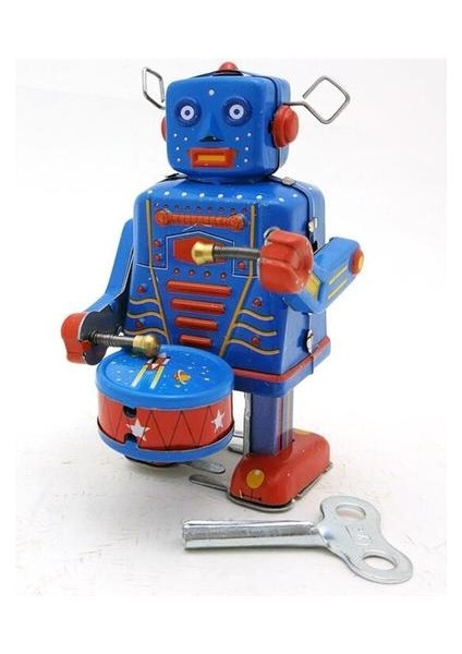 Vintage Retro Davul Robot Teneke Oyuncak Klasik Clockwork Rüzgar Up Koleksiyonu Robot Teneke Oyuncak Yetişkin Çocuklar Için Koleksiyon Hediye | Rüzgar Up Oyuncaklar