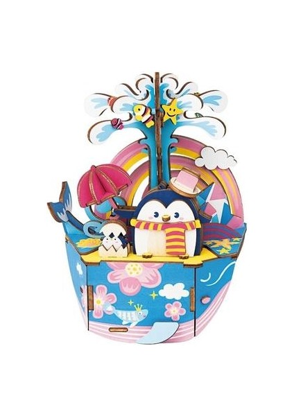 Dıy Müzik Kutusu 3D Oceam Park Penguen Ahşap Bulmaca Oyunu Montaj Hareketli Müzik Kutuları Oyuncak Çocuklar Için Yetişkin AMD51 | Mimari / Dıy Ev / Minyatürler (Yurt Dışından)