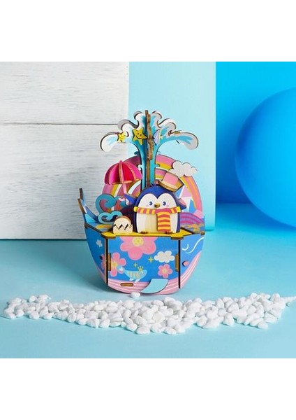 Dıy Müzik Kutusu 3D Oceam Park Penguen Ahşap Bulmaca Oyunu Montaj Hareketli Müzik Kutuları Oyuncak Çocuklar Için Yetişkin AMD51 | Mimari / Dıy Ev / Minyatürler (Yurt Dışından) modelleri