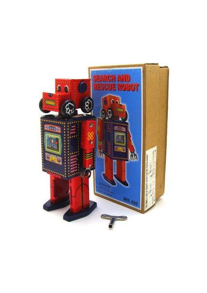 Yetişkin Koleksiyonu Retro Rüzgar Oyuncak Metal Teneke Arama ve Kurtarma Robot Köpek Araba Clockwork Oyuncak Şekil Modeli Vintage Oyuncak Hediye | Rüzgar Oyuncaklar (Yurt Dışından)