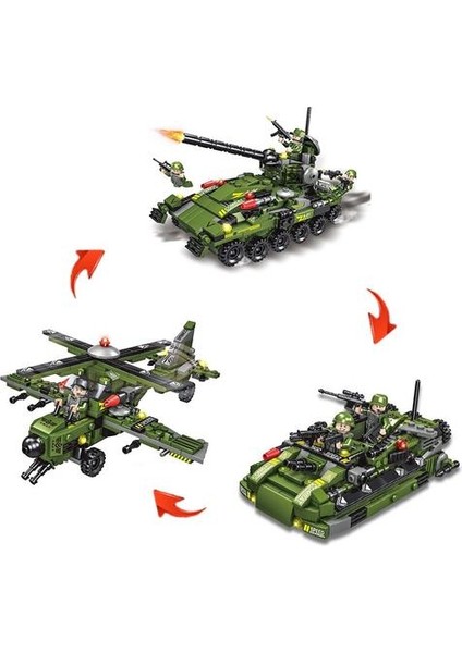 548 Adet Tank Yapı Taşı Model Oyuncaklar Yapı Taşları Çocuk Bulmaca Monte Oyuncaklar Legoinglys Oyuncak Tank Helikopter | Istifleme Blokları (Yurt Dışından)