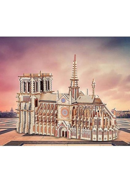 Caraele 239 Adet Ahşap Ahşap Ahşap 3D Puzzle Notre Dame De Paris (Yurt Dışından)