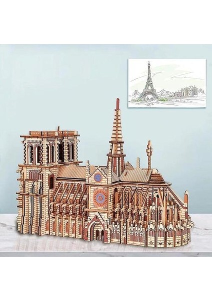 Caraele 239 Adet Ahşap Ahşap Ahşap 3D Puzzle Notre Dame De Paris (Yurt Dışından)