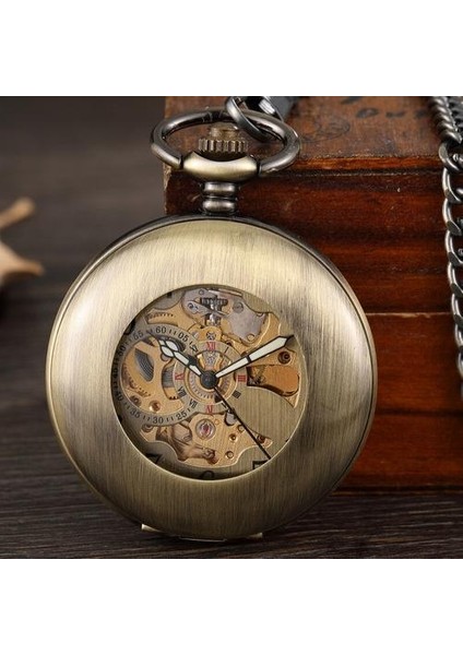 Antik Bronz Mekanik Cebi Adam Kadınlar Retro Zarif Oyma Roma Arama Tasarım Steampunk (Yurt Dışından) fırsatları
