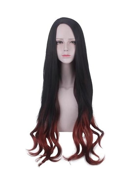 Kamado Nezuko Wigs Long Curl Wig Cap (Yurt Dışından)