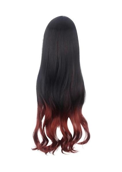 Kamado Nezuko Wigs Long Curl Wig Cap (Yurt Dışından)