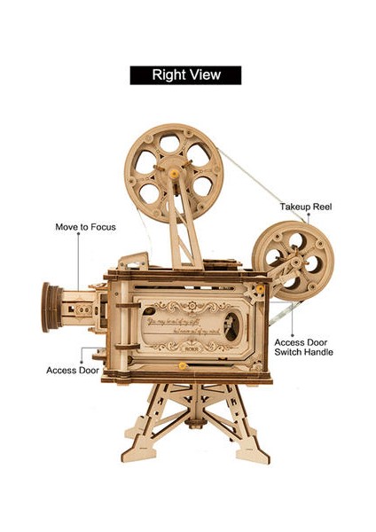 183 Adet Retro Dıy 3D El Krank Film Projektör Ahşap Model Oluşturma Kitleri Montaj Oyuncak Hediye Çocuklar Için Yetişkin | Model Yapı Kitleri (Yurt Dışından)