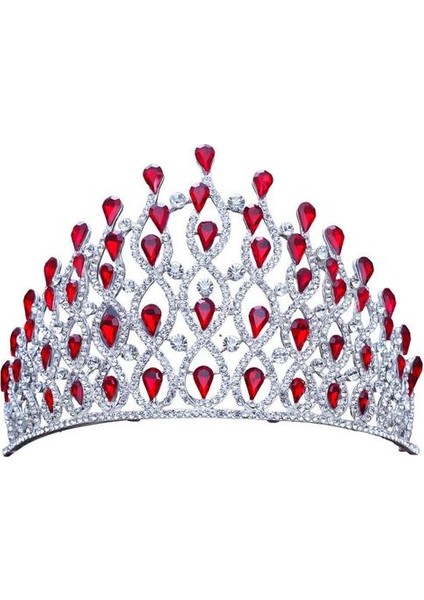 Gelin Saç Süsleri Büyük Kristal Rhinestone Prenses Gelin Tiaras ve Taçlar Diadem Kadınlar Düğün Saç Aksesuarları (Yurt Dışından)