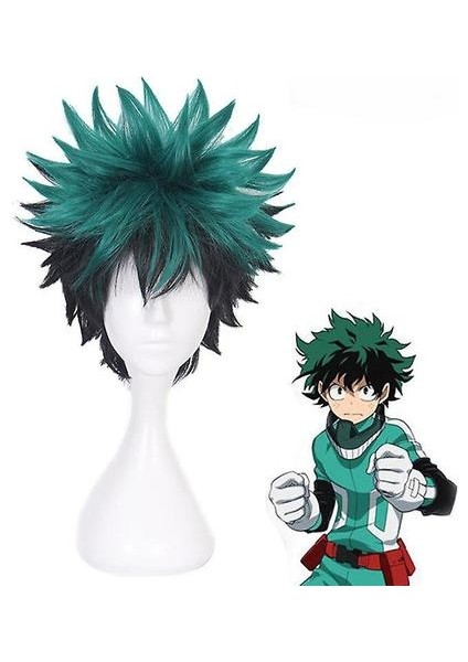 My Hero Academia Anime Peruk Kısa Kıvırcık Peruk Kap (Yurt Dışından)