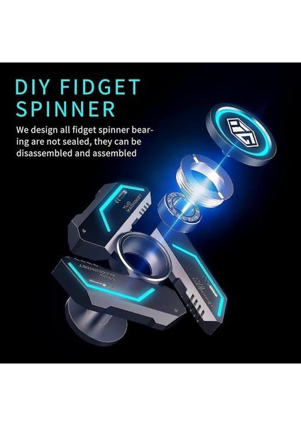 Fidget Spinners, Parlak Işıklı Metal Parmak El Spinner Oyuncakları (Yurt Dışından)