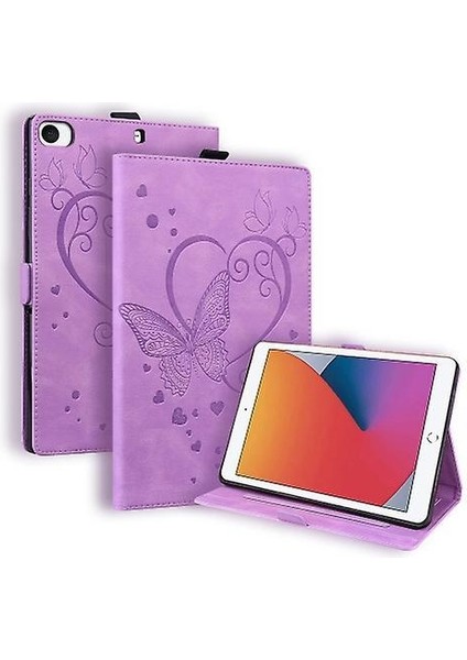 Aşk Kelebek Desenli Yatay Çevirme Deri Kılıf Tutuculu / Ipad Mini 1/2/3/4/5 (Yurt Dışından)