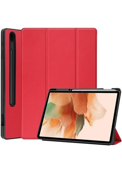 Samsung Galaxy Tab S7 T730 / T735 / Tab S7 Fe T736 Custer Desenli Saf Renkli Tpu Akıllı Tablet Kılıfı Uyku Fonksiyonlu ve 3 Katlı Tutucu ve P (Yurt Dışından)