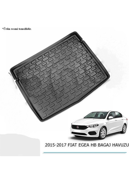 Araca Özel Fiat Egea 2015 - 2017 Hatchback Bagah Havuzu / Bagaj Havuz Paspası