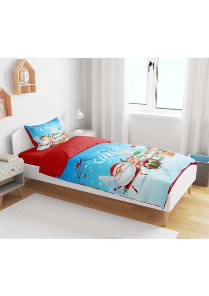 Erays Home Erayshome Yılbaşı Christmas 3D Dijital Baskılı Tek Kişilik Nevresim Takımı