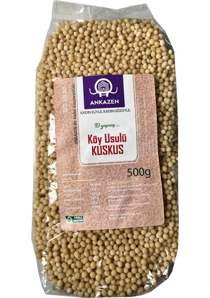 Köy Usulü Kuskus El Yapımı Katkısız 500 gr