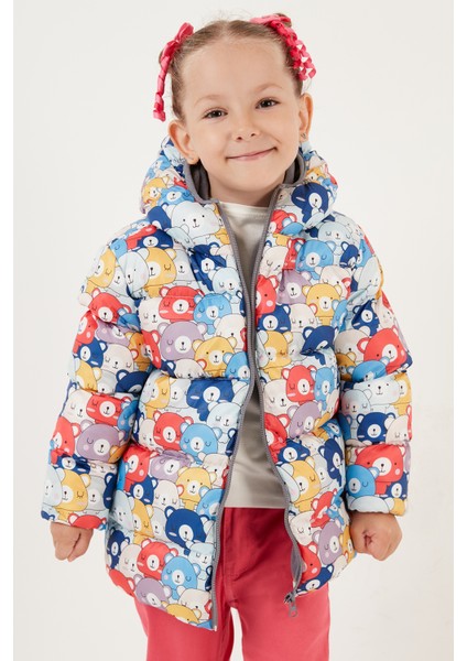 Ekstra Dolgulu İçi Yumuşak Polarlı Kapüşonlu Şişme Mont Unisex Çocuk MONT 5763008