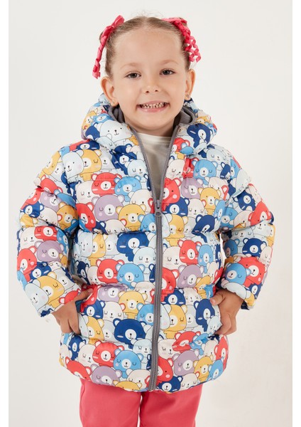 Ekstra Dolgulu İçi Yumuşak Polarlı Kapüşonlu Şişme Mont Unisex Çocuk MONT 5763008