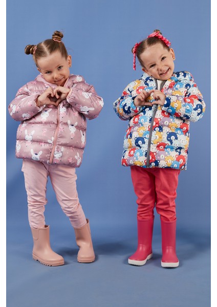 Ekstra Dolgulu İçi Yumuşak Polarlı Kapüşonlu Şişme Mont Unisex Çocuk MONT 5763008