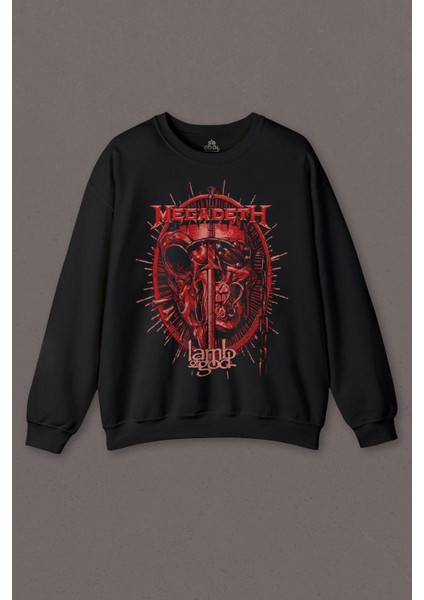 Megadeth Lamb Of God Baskılı Sweatshirt