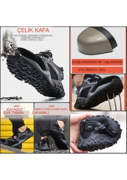 Güvenlik Ayakkabıları Çelik Ayak Parmağı Iş Botları Nefes Alabilen Kumaş Üst (Yurt Dışından)