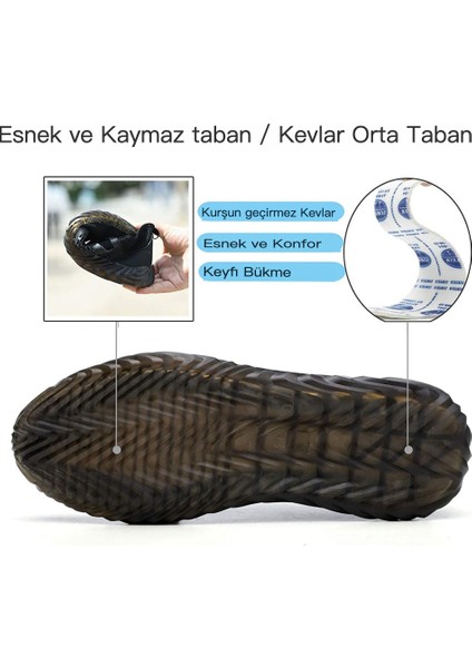 Güvenlik Ayakkabıları Çelik Ayak Parmağı Iş Botları Nefes Alabilen Kumaş Üst (Yurt Dışından)