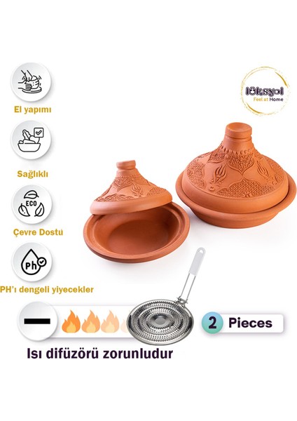 Tajin Tencere Fas Güveci 1 Adet*(29*22 Cm)