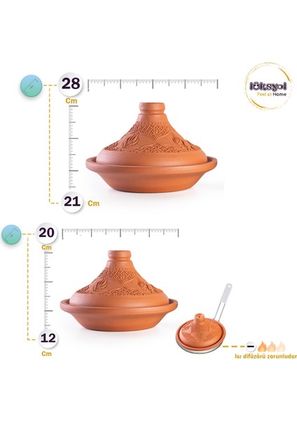 Tajin Tencere Fas Güveci 1 Adet*(29*22 Cm)