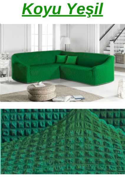 Bürümcük Eteksiz L Köşe Koltuk Örtüsü. 7 Kişilik Esnek, Köşe Koltuk Kılıfı. Toplam Uzunluk 550CM