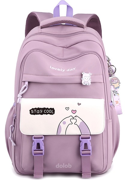 Ortaokul Lise Öğrencileri Için Okul Beşinci Altıncı Sınıftaki Kadın Sevimli Büyük Kapasiteli Hafif Sırt Çantası (Yurt Dışından)