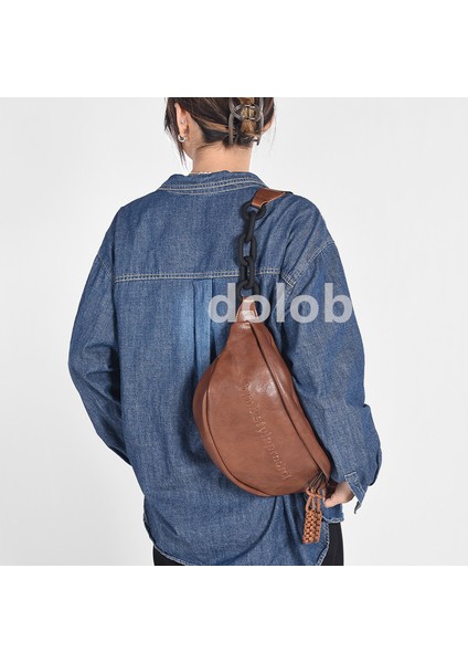 Kadın 2022 Akrilik Zincir Ekleme Bel Erkekler Kadın Göğüs Çiftler Tek Omuz Crossbody Göğüs Omuz Çantasısı (Yurt Dışından)