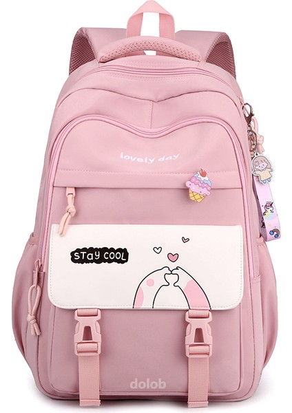Ortaokul Lise Öğrencileri Için Okul Beşinci Altıncı Sınıftaki Kadın Sevimli Büyük Kapasiteli Hafif Sırt Çantası (Yurt Dışından)