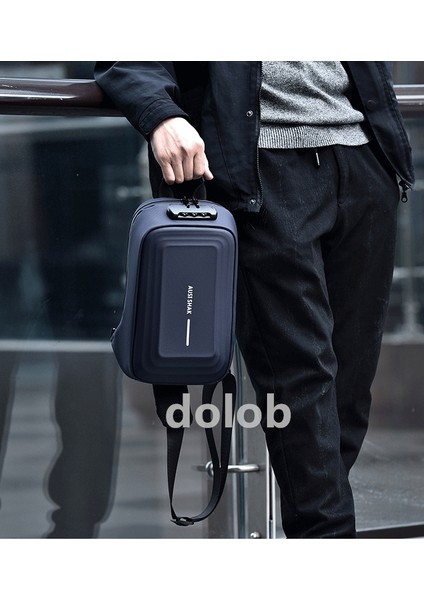 Iş Erkek Sert Kabuklu Motosiklet Erkek Göğüs Crossbody Erkek Göğüs Çanta (Yurt Dışından)