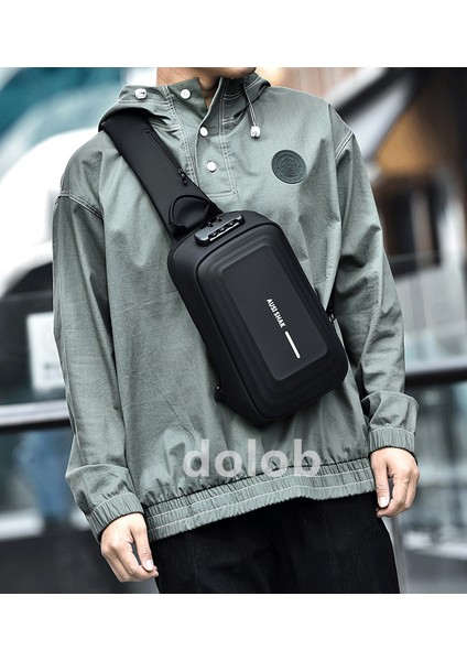 Iş Erkek Sert Kabuklu Motosiklet Erkek Göğüs Crossbody Erkek Göğüs Çanta (Yurt Dışından)