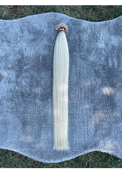 70 cm 200 Adet (0.6gr) Silver %100 Doğal Gerçek Insan Saçı Mikro Kaynak Orjinal Saç